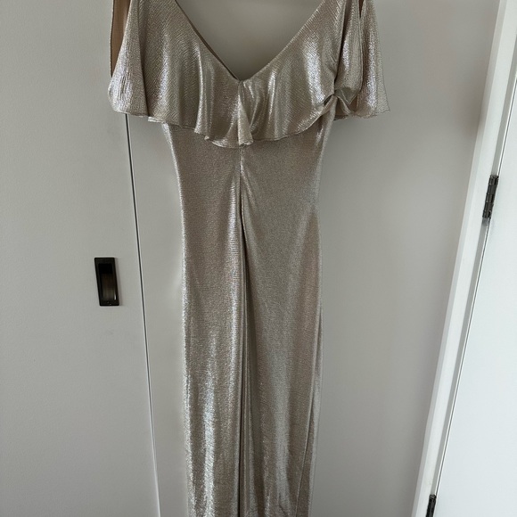 Gorgeous gold evening dress/ Ralph Lauren maxi dress/ Long evening dress with a - Picture 7 of 10